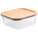 Контейнер д/продуктов квадратный Appetite Studio 520мл стекло, крышка бамбук