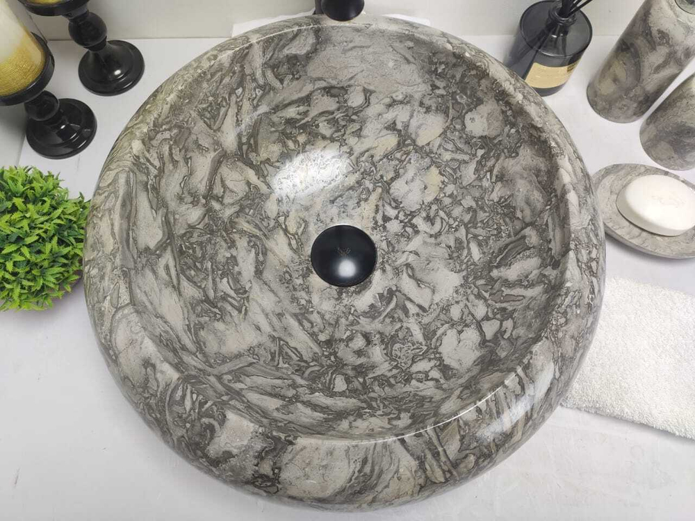 Раковина из мрамора Donut Doreng Grey DM-60246 45*45*15