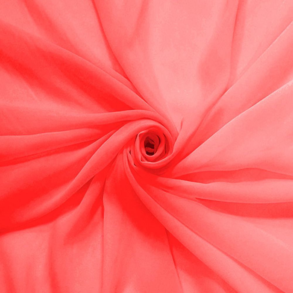 Ткань Шифон, 80 гр/м2, 150 см, неоновый персик