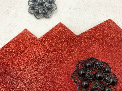 Фоамиран глиттерный Премиум, р. 20х30 см, 2 мм, красный