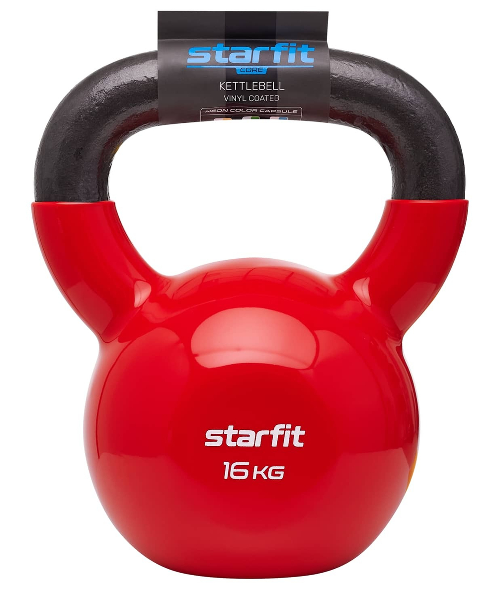 Гиря винил. STARFIT DB-401, 16 кг, цвет красный