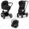 Детская коляска Cybex Priam IV 3 в 1 Sepia Black шасси Matt Black автокресло Aton B i-Size