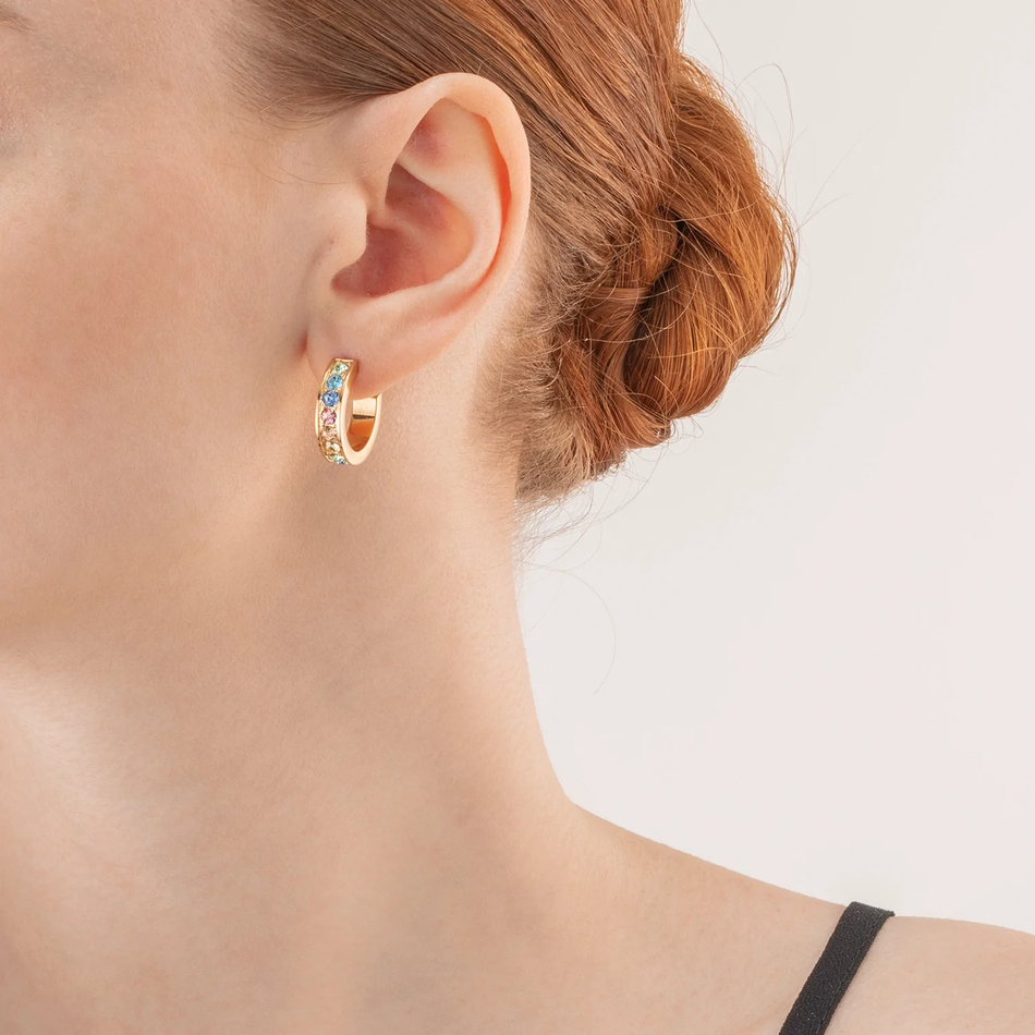 Серьги-пусеты Coeur de Lion Multicolor Pastel Gold 0131/21-1590