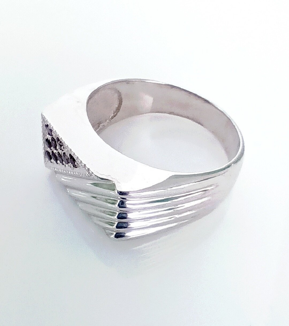 Печатка Эстерелла, серебро 925 пробы, родирование, фианит/Ф