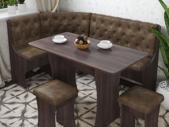 Кухонный уголок bravo "Оливьер" (Дуб Термо/Кожзам Mango 12 (Bt)) -G/Л3