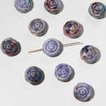 Бусина "Цветок", 16,5*10мм, фиолетовая, глазурированный фарфор