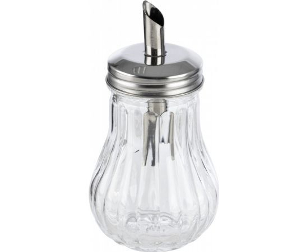 Сахарница 200 мл, DOLCE, стеклянная с дозатором из нерж стали (103762)