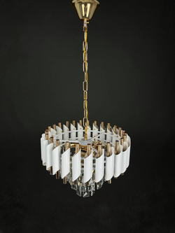 Люстра подвесная Lanbos, 4 лампы Е14, 160 Вт, до 12 кв м, белая+золото