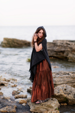 Пончо женское шерстяное (графит)