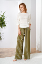 3810 Брюки женские (хаки полоска)