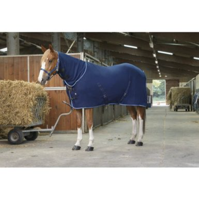 Попона флисовая c капором и подбрюшными ремнями LeatherArt Navy