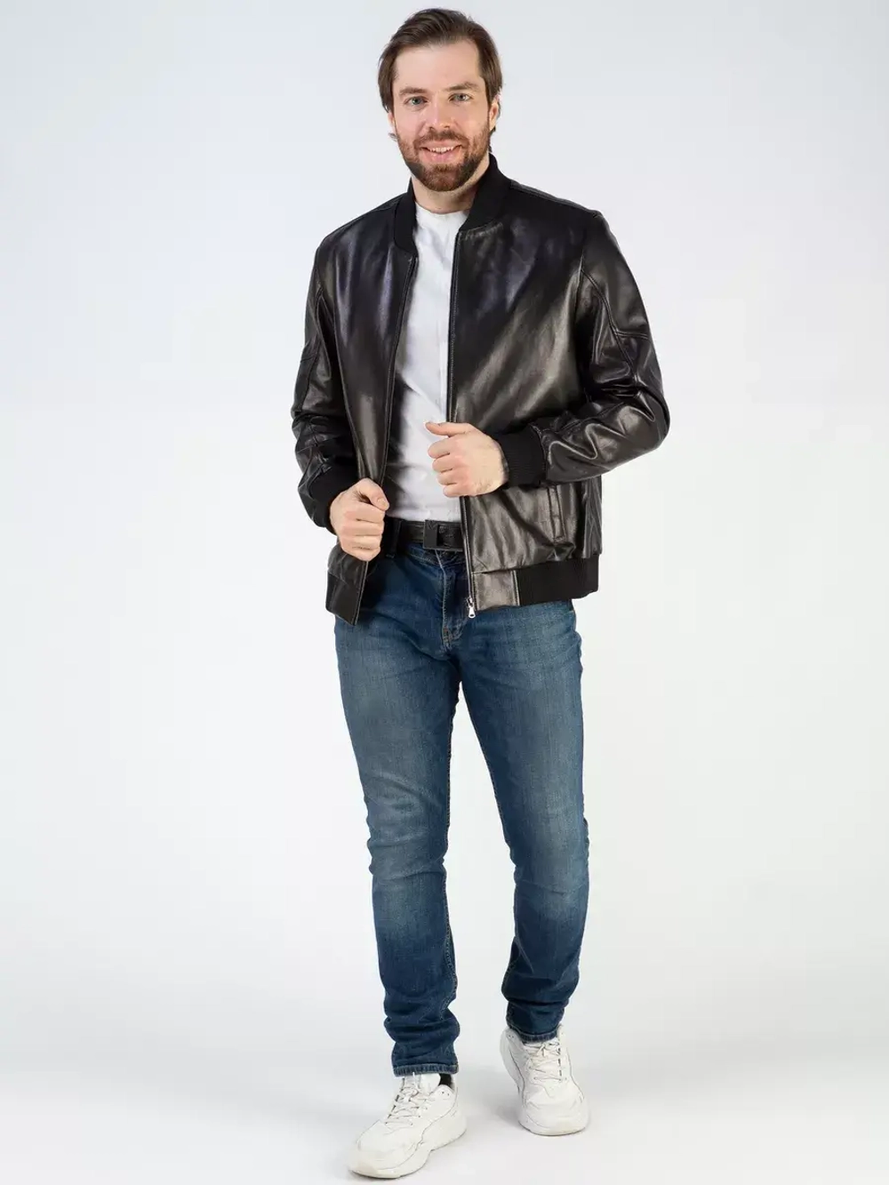 Кожаная куртка демисезонная Турция бомбер