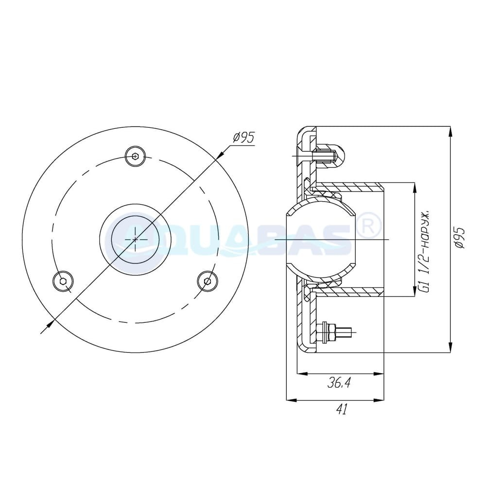 ФП.091.5 Форсунка подачи воды стеновая 1,5" (плитка)