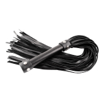 Черная кожаная плеть 55см с ручкой БДСМ Арсенал Lady's Arsenal Black 68006