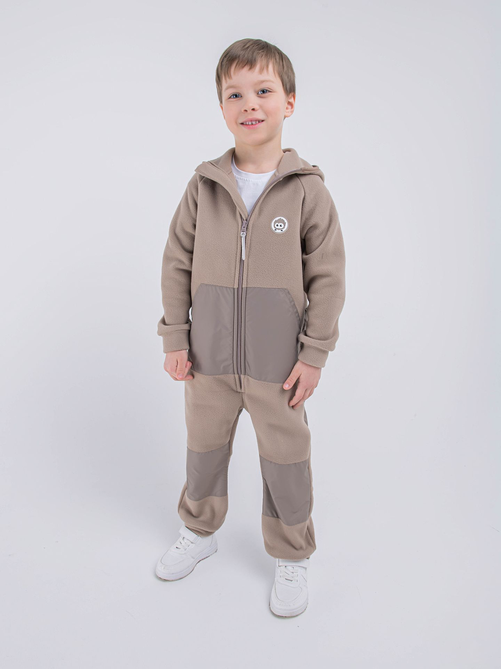 Комбинезон флисовый со вставками "Кофейный"