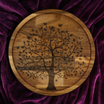 Блюдо большое из натурального дуба "Весна придет!"