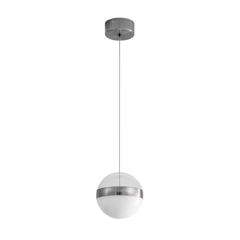 5037/12L L-VISION ODL24 355 никель/прозрачн/молочный/металл/акрил Подвес LED 12W 4000K 600лм RONI