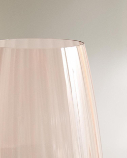 ZARA HOME БОКАЛ ДЛЯ ВИНА ИЗ КРИСТАЛИНА С ОПТИЧЕСКИМ ЭФФЕКТОМ, РОЗОВЫЙ