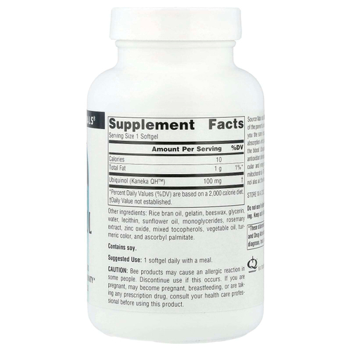 Source Naturals, убихинол коэнзим QH, 100 мг, 90 капсул