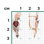 Серьги «Попугаи» с английским замком из красного золота с гранатом