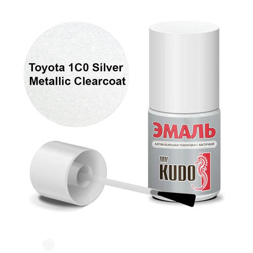 KUDO Эмаль авто. ремонтная с кисточкой Toyota 1C0 Silver Metallic ClearcoatKU-72458 (15мл)