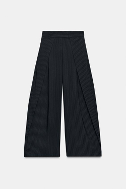 ZARA БРЮКИ WIDE LEG С ЗАЩИПАМИ — ZW COLLECTION, ПОЛОСКИ
