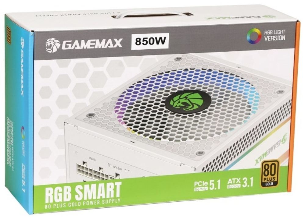Блок питания Game Max RGB-SMART 850 PRO WH 850 Вт