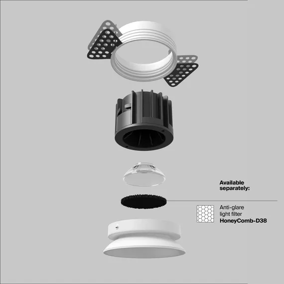 Встраиваемый светильник Раунд / Round 12 Вт 3000 К 50° Technical dl058-12w3k-trs-w