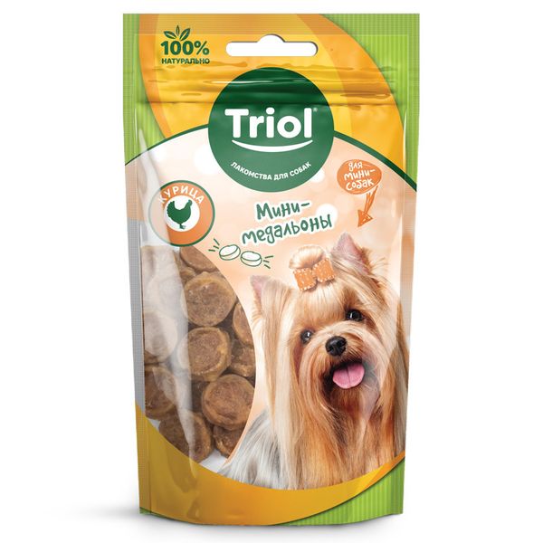 Лакомство Triol для мини-собак «Мини-медальоны из курицы», 50г