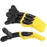 Зажимы парикмахерские 4шт «KLEVER», цвет черный/желтый, 11,5см