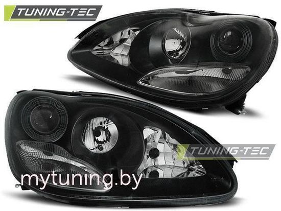 Передние фары black для Mercedes S W220