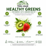Terra Origin, Healthy Greens, киви и клубника, 315,6 г (11,13 унции)