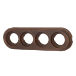 Рамка 4 постовая для открытой проводки (Старое дерево на бревно 260 мм) BFC26-640-17