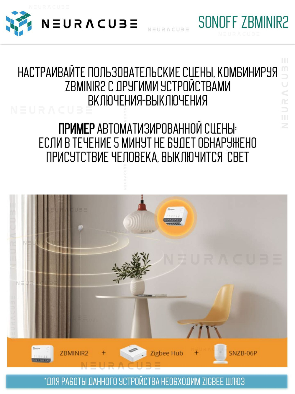 Zigbee реле Sonoff ZBMINIR2 Extreme, 10А/2200Ватт (Работает с Алисой, Сбер Салют)