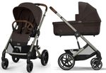 Коляска Cybex Balios S Lux TPE complete Cloud G Fog Grey 3 в 1 Chocolate Brown с дождевиками