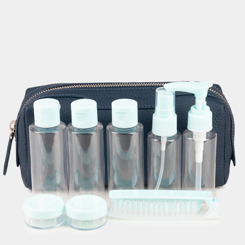 Несессер Tube из кожи теленка синего цвета