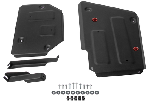 Защита топливного бака АвтоБроня для Haval F7 (V - 1.5T; 2.0T) 2019-2022 2022-н.в./Haval F7x (V - 1.5T; 2.0T) 2019-2022 2022-н.в., штампованная, сталь 1.5 мм, 2 части, с крепежом, 111.09416.1