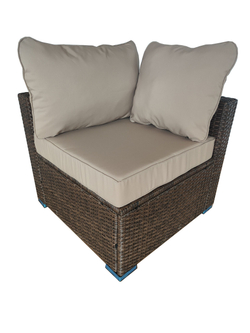 Угловой модуль дивана из искусственного ротанга серии УИЛТШИР «WILTSHIRE» с подушкой цвет Шоколад