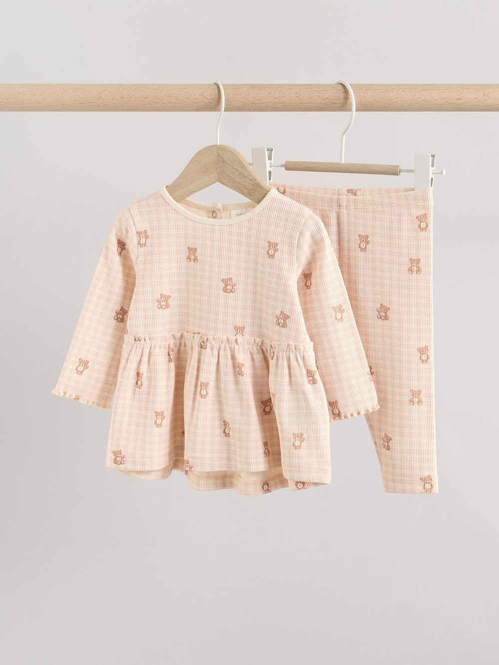 Платье и спортивные брюки в комплекте для девочек Next E66-456, Бежевый