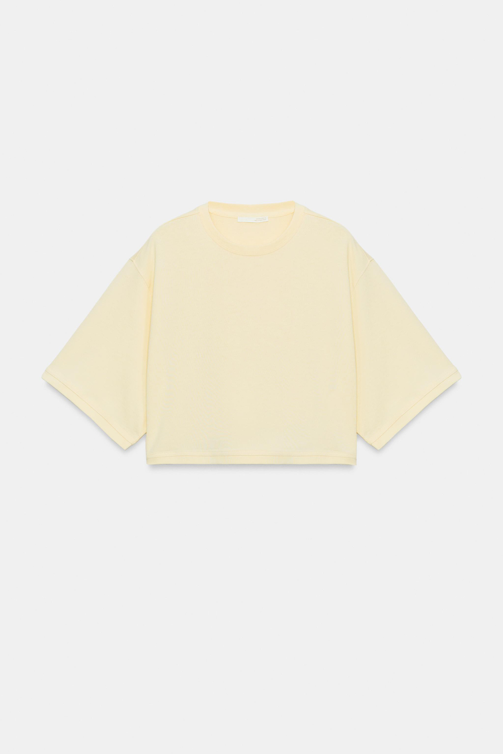 ZARA УКОРОЧЕННАЯ ФУТБОЛКА ОВЕРСАЙЗ, ЖЕЛТЫЙ