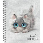 ТЕТРАДЬ ОБЩАЯ 48 ЛИСТОВ НА СПИРАЛИ “Глазастые котики”