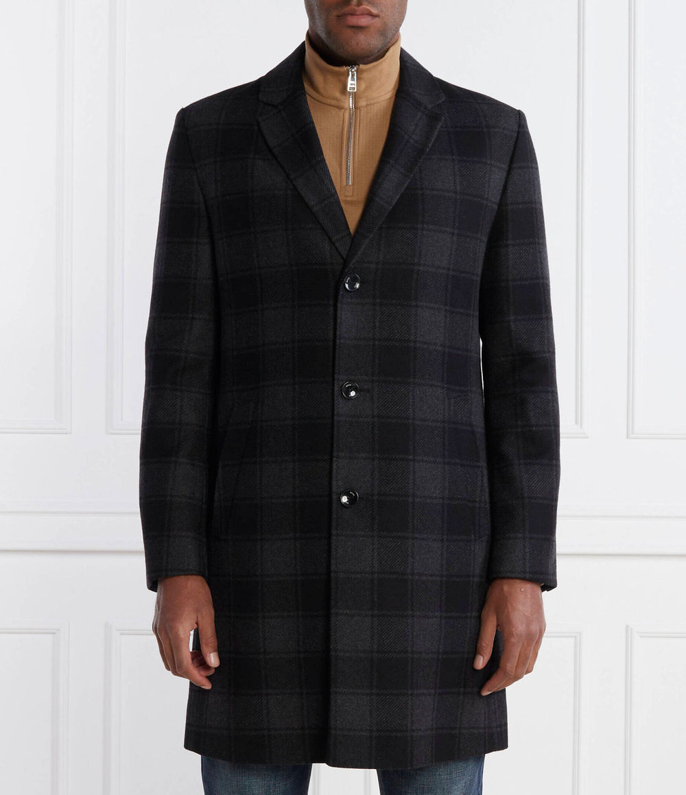 Хлопковое пальто h-hyde-c-224 BOSS BLACK - черный(50502270)