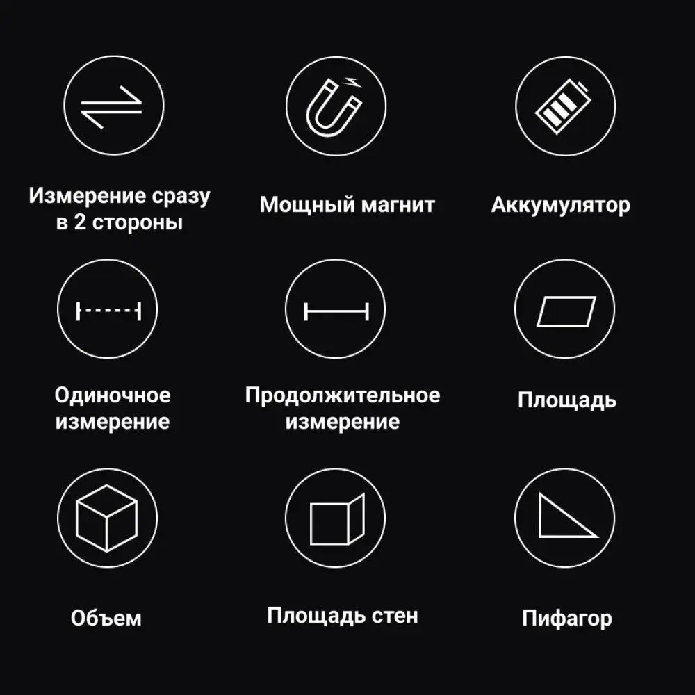 Дальномер лазерный SNDWAY SW-DR100, 200 метров, двусторонний, питание от встроенного аккумулятора