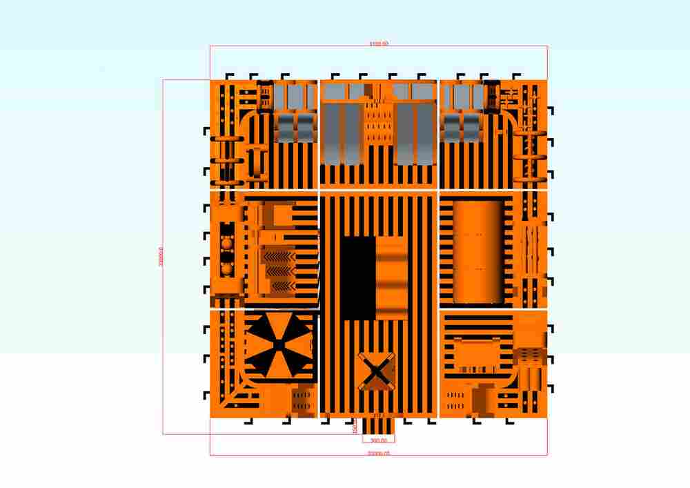 Коммерческий надувной парк «Техноленд», 33*31.5*8 м