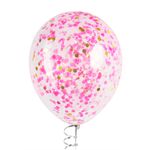 Конфетти купаж, Круг, фольга и тишью, Розовый микс, Металлик, 1 см, 50 г.