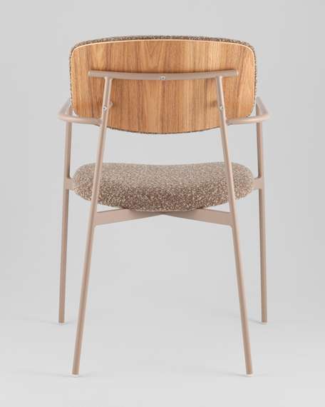 Стул с подлокотниками Talio, коричневый, бежевые ножки