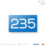 Номер на дверь 235, табличка на дверь для офиса, квартиры, кабинета, аудитории, склада, голубой 120х70 мм, Айдентика Технолоджи
