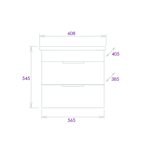 Тумба подвесная Onika Легран 60.13 (2 ящика) Дуб галифакс (106117)