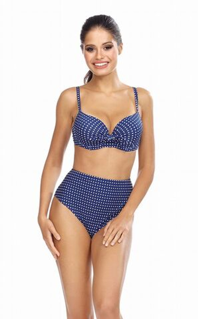 Раздельный купальник в горошек (Размер: 70D/36) (Цвет: темно-синий)