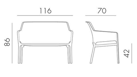 Комплект пластиковой мебели Nardi Net, горчичный